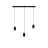 Calex Retro Luce Pendente Cordset Rettangolare Metallo Nero  |incl. cavo 2 Metro - Adatto per 3xE27
