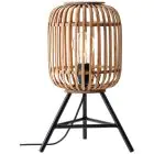 Brilliant Lampada Da Tavolo Legnarow Metallo Bambù Marrone | Adatto per 1x E27